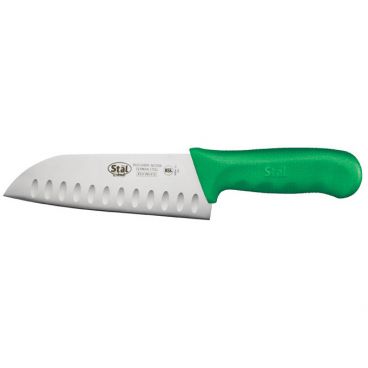 Winco KWP-70G Stäl 7" Santoku Knife with Green Handle