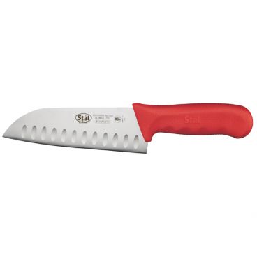 Winco KWP-70R Stäl 7" Santoku Knife with Red Handle