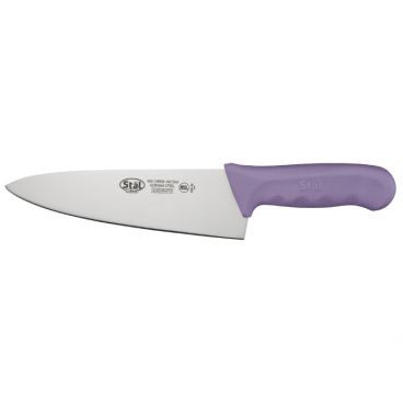 Winco KWP-80P 8" Allergen Free Purple Handle Stainless Steel Chef's Knife