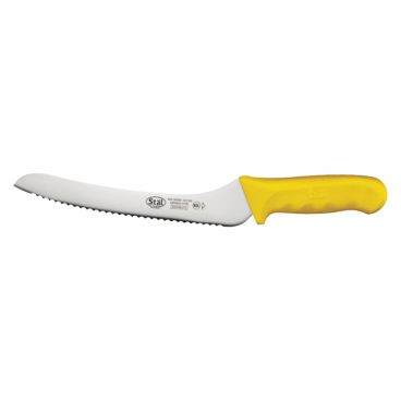 Winco KWP-92Y 9" Offset Bread Knife with Yellow Handle