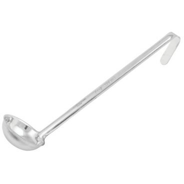 Winco LDI-2 One-Piece Stainless Steel 2 oz LDI Series Serving Ladle With 10 1/4" Long Handle