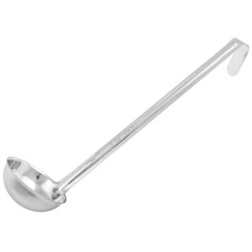 Winco LDI-3 One-Piece Stainless Steel 3 oz LDI Series Serving Ladle With 12" Long Handle