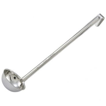 Winco LDI-4 One-Piece Stainless Steel 4 oz LDI Series Serving Ladle With 12 1/4" Long Handle
