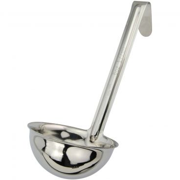 Winco LDI-60SH Short Handle 6 oz One-Piece Stainless Steel LDI Series Serving Ladle With 6" Long Handle