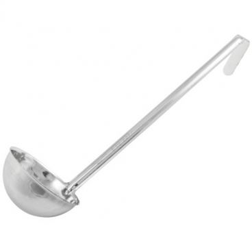 Winco LDI-8 One-Piece Stainless Steel 8 oz LDI Series Serving Ladle With 12 1/2" Long Handle