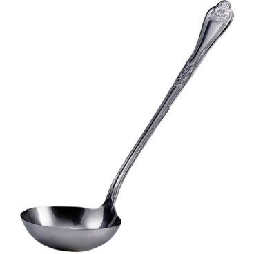Winco LE-4 Elegance Collection 13" Long 4 oz Heavyweight Mirror-Finish Stainless Steel Gravy And Soup Serving Ladle