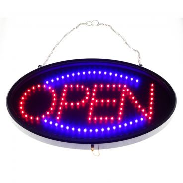 Winco LED-10 Oval LED Open Sign with Dust Cover