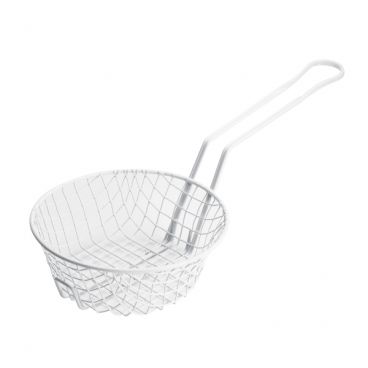 Winco MSBW-08 8" Breading Basket with Non-Stick White Plastic Coating