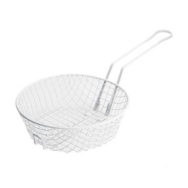 Winco MSBW-10 10" Non-Stick Coarse Mesh Breading Basket with White Plastic Coating