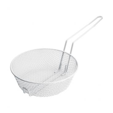 Winco MSBW-10M 10" Non-Stick Medium Mesh Breading Basket with White Plastic Coating