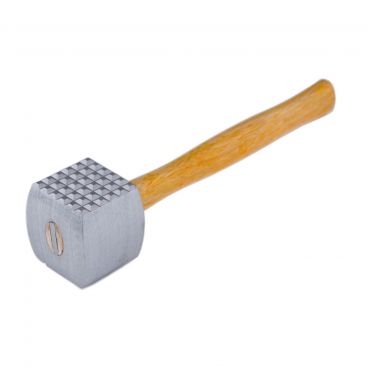 Winco MT-4 13" 2 Sided Wood Handle Meat Tenderizer