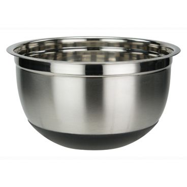 Winco MXRU-800 8 Qt. Heavyweight Stainless Steel Mixing Bowl With Bottom Grip/Non-Slip Base