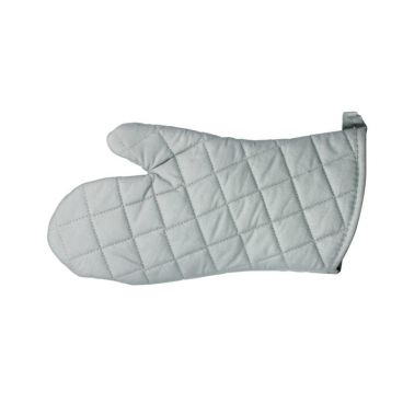 Winco OMS-13 Silver 13" Silicone Coated Oven Mitt with Cotton Interior