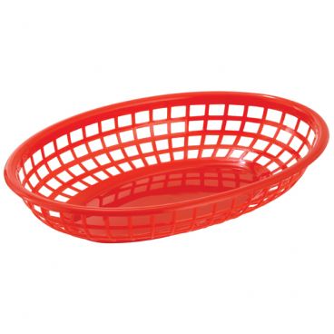 Winco PFB-10R 9 1/2" Red Premium Oval Fast Food Basket