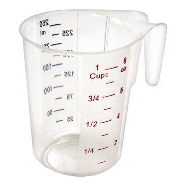 Winco PMCP-25 1 Cup Clear Polycarbonate Measuring Cup