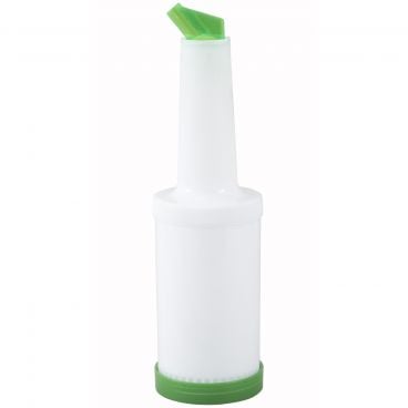 Winco PPB-1G  1 Qt. Pour Bottle with Green Spout and Cap