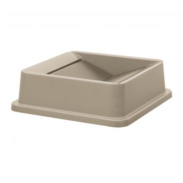 Winco PTCSL-35BE Beige Swing Top Trash Can Lid for 35 Gallon Trash Can PTCS-35BE