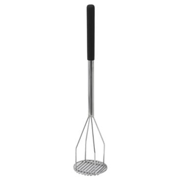 Winco PTMP-24R Chrome Plated 24" Round-Faced Potato Masher with Soft Grip