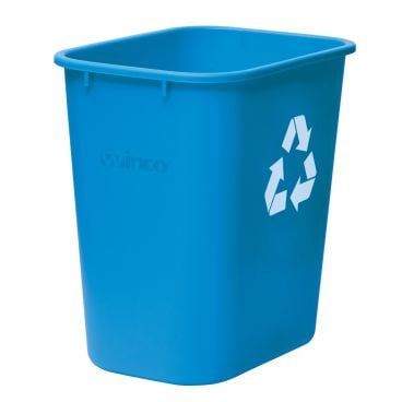 Winco PWR-28L 28 Quart Blue Polyethylene Recycling Bin