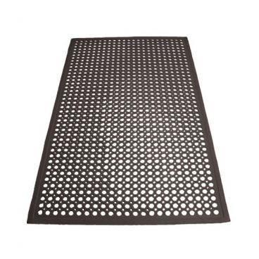 Winco RBM-35K-R 3" x 5" x 1/2" Black Rolled Rubber Floor Mat