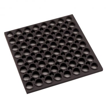 Winco RBMH-35K-R Black 3" x 5" x 3/4" Rolled Rubber Floor Mat with Straight Edges
