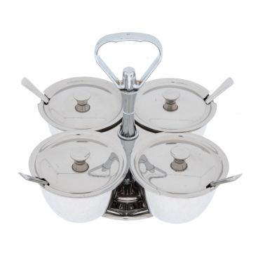 Winco RS-4 4 Compartment Stainless Steel Relish Server
