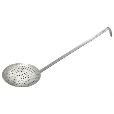 Winco SCS-6 5 3/4" Diameter Round x 13 1/2" Handle Nickel Plated Stainless Steel Perforated Skimmer
