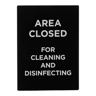 Winco SGN-807 Black Area Closed for Cleaning and Disinfecting Stanchion Frame Sign