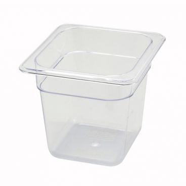 Winco SP7606 Poly-Ware 5 1/2" Deep 1/6 Size Clear Polycarbonate Food Pan