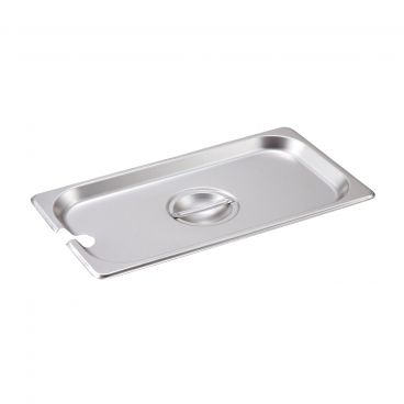 Winco SPCT 1/3 Size Slotted Stainless Steel Steam Table Pan / Hotel Pan Cover