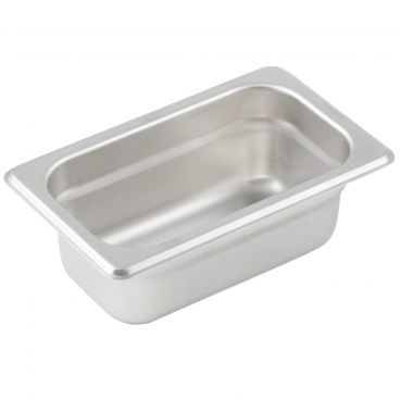 Winco SPJP-902 2 1/2" Ninth Size Solid Anti-Jam Steam Table Pan / Hotel Pan - 23 Gauge