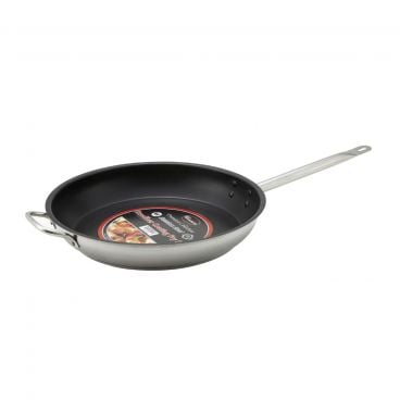 Winco SSFP-14NS Stainless Steel 14-1/4" Non-Stick Induction Ready Fry Pan with Helper Handle