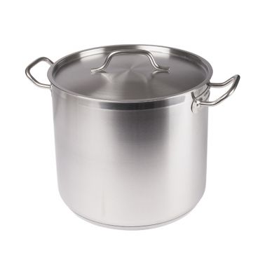 Winco SST-20 Stainless Steel 20 Quart Premium Induction Ready Stock Pot with Cover