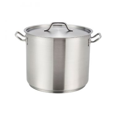 Winco SST-32 Stainless Steel 32 Quart Premium Induction Ready Stock Pot with Cover