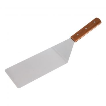 Winco TN48 8" Blade Solid Turner with Wood Handle and Satin Finish