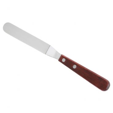 Winco TOS-4 3-1/2" Offset Blade Bakery Spatula with Wood Handle
