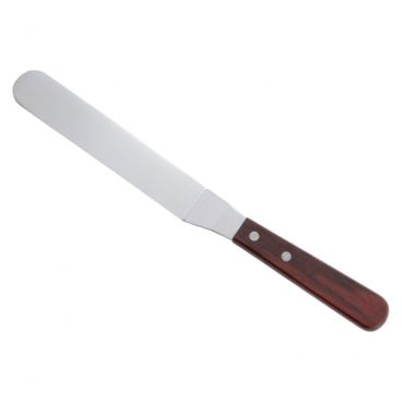 Winco TOS-7 6-1/2" Offset Blade Bakery Spatula with Wood Handle