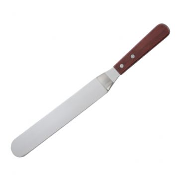 Winco TOS-9 8 1/2" Offset Blade Bakery Spatula with Wood Handle