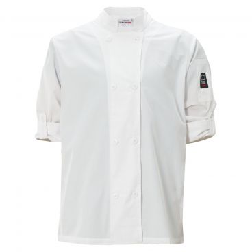Winco UNF-12WL Signature Chef Large White Chef Jacket, 65/35 Poly-Cotton