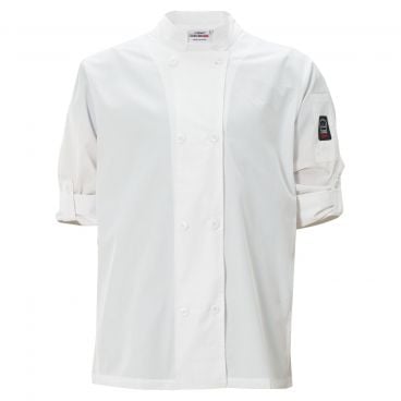 Winco UNF-12WS Signature Chef Small White Chef Jacket, 65/35 Poly-Cotton