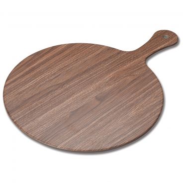 Winco WDM002-402 Semone 11 7/8" Wood Grain Round Melamine Platter with Handle