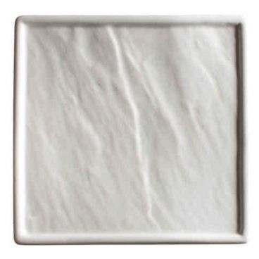 Winco WDP001-205 Calacatta 6 7/8" Creamy White Square Narrow Rim Porcelain Platter