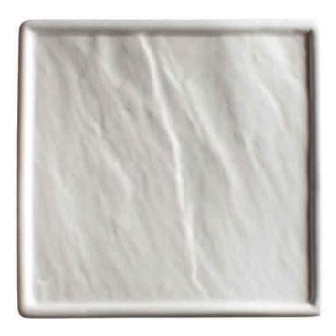 Winco WDP001-208 Calacatta 11 7/8" Creamy White Square Narrow Rim Porcelain Platter