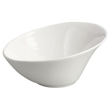 Winco WDP003-202 Rimini 8 1/4" Creamy White Porcelain Round Angled Bowl