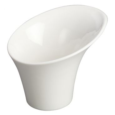 Winco WDP003-205 Rimini 5" x 5" Creamy White Round Angled Porcelain Snack Bowl