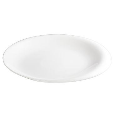 Winco WDP004-204 Ocea 14" Porcelain Creamy White Oval Dinner Plate