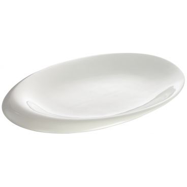 Winco WDP004-211 Ocea 14" x 10 1/4" Creamy White Porcelain Oval Dish