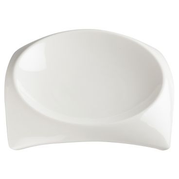 Winco WDP005-102 Carzola 10 oz. Porcelain Circular Well Square Bowl