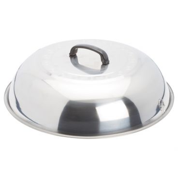 Winco WKCS-18 17-3/4" Stainless Steel Wok Cover with Handle
