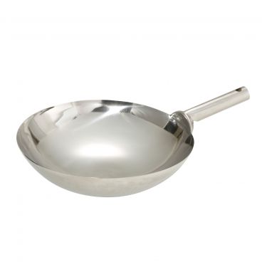 Winco WOK-16W 16" Stainless Steel Chinese Style Wok with Welded Handle